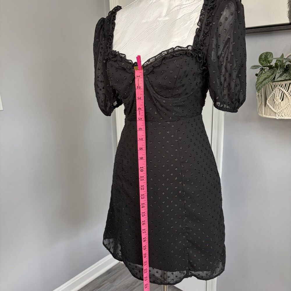 Black Babydoll Dress Concert Mini Sweetheart Whimsigoth Dark Coquette Grunge S - Picture 10 of 13